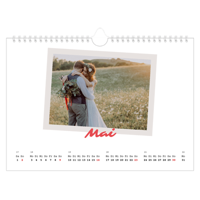 Fotokalender A4 — Karminrote Signatur [Mai]