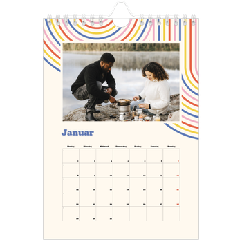 Fotokalender A5 — Retro-Streifen