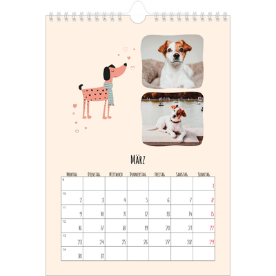 Fotokalender A4 (20 x 30 cm) — Hundepfoten und Kritzeleien [Marsch]
