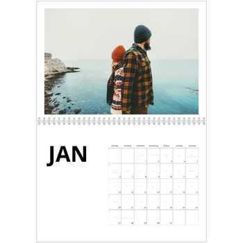 Fotokalender A4 doppelt — Datum groß