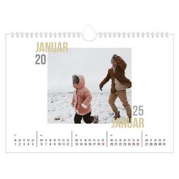 Fotokalender A4 — Doppelter Text