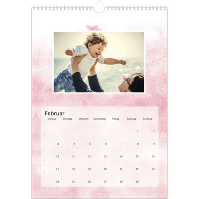 A3 Jahreskalender — Wasserfarben Hintergründe [Februar]