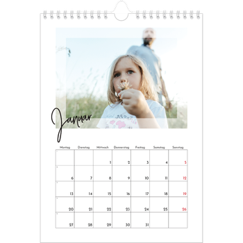 Fotokalender A4 — Durchsichtige Rahmen