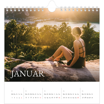 Fotokalender Quadratisch — Einfacher Serif