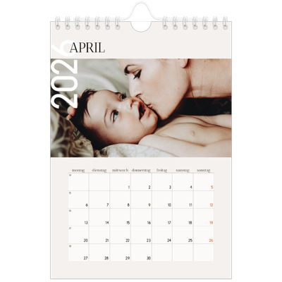 Fotokalender A5 — Überlappender Text [April]