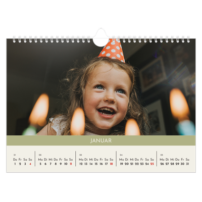 Fotokalender A4 — Pastellfarbene Monate [Januar]