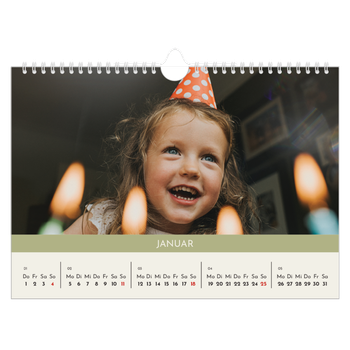 Fotokalender A4 — Pastellfarbene Monate