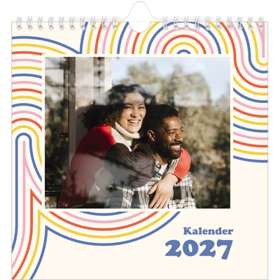 Jahreskalender Quadratisch — Retro-Streifen [deckblatt]