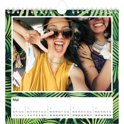 Jahreskalender Quadratisch — Tropische Blätter [deckblatt]