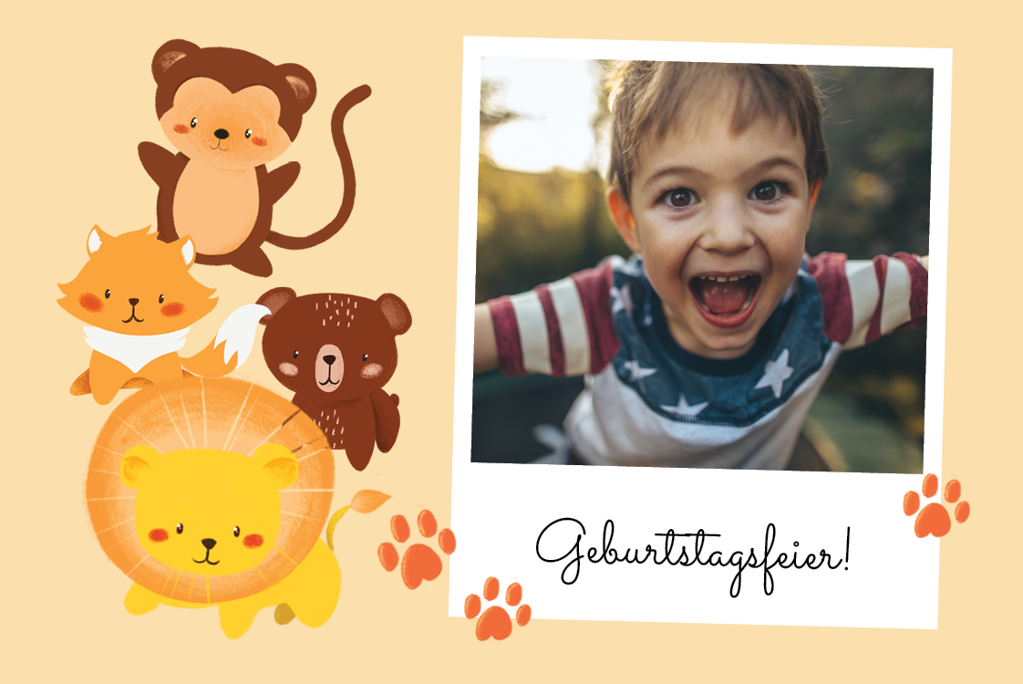 Einladungskarten — Wilde Tiere