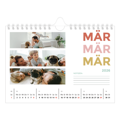 Fotokalender A5 — Bunte Schrift [Marsch]