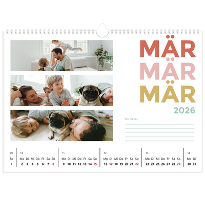 Fotokalender A3 — Bunte Schrift [Marsch]