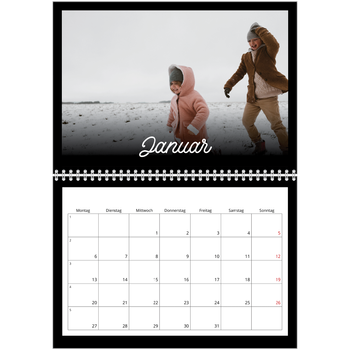 Fotokalender A4 doppelt — Schwarzes