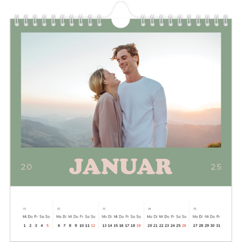 Fotokalender Quadratisch — Rahmen im Retrostil