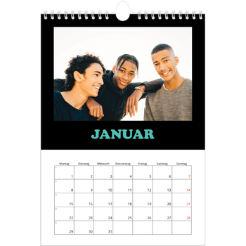 Fotokalender A4 — Bunte Schrift