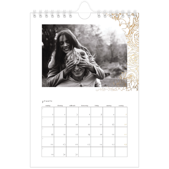 Fotokalender A5 — Goldene Blumenverzierung