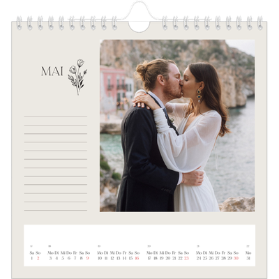 Jahreskalender Quadratisch — Blühende Initialen [Mai]