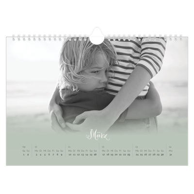 Fotokalender A4 — Zartgrüner Farbverlauf [Marsch]