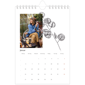 Fotokalender A5 — Blumenzeichnungen