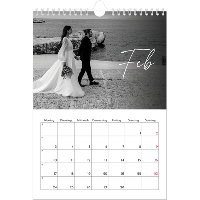 Fotokalender A4 (20 x 30 cm) — Elegante Schrift [Februar]