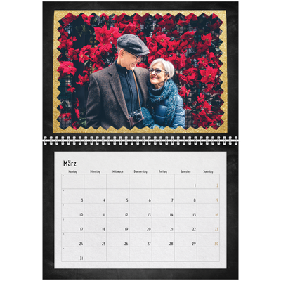 Fotokalender A4 doppelt (30 x 40 cm) — Glitzernder Rahmen [Marsch]