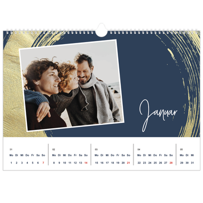 Fotokalender A3 — Goldene Pinselstriche [Januar]