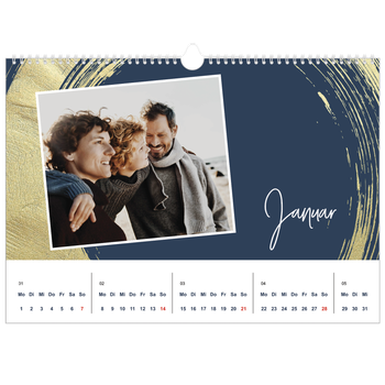 Fotokalender A3 — Goldene Pinselstriche