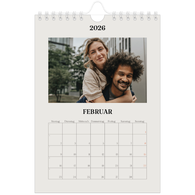 Fotokalender A5 — Schlicht in Creme [Februar]