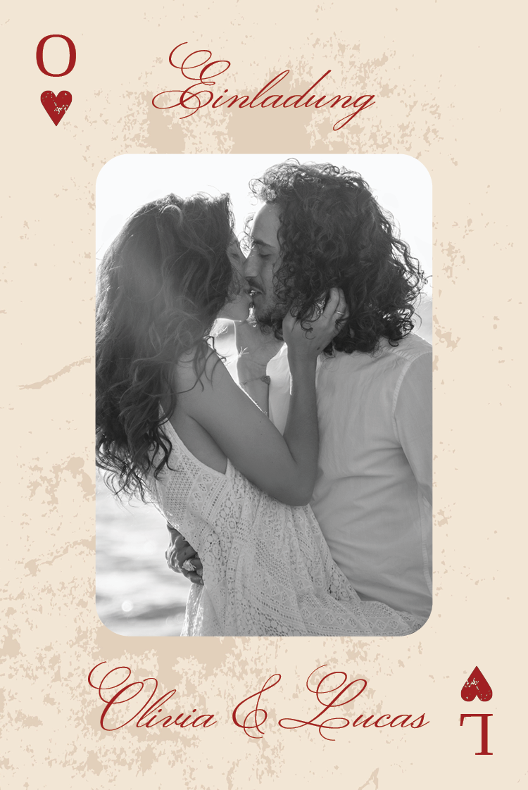 Einladungskarten — Herz-Ass