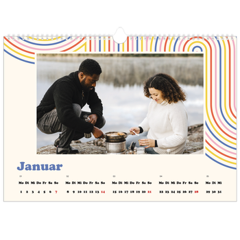 Fotokalender A3 — Retro-Streifen