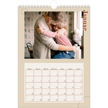 Fotokalender A4 — Assymetrischer Text