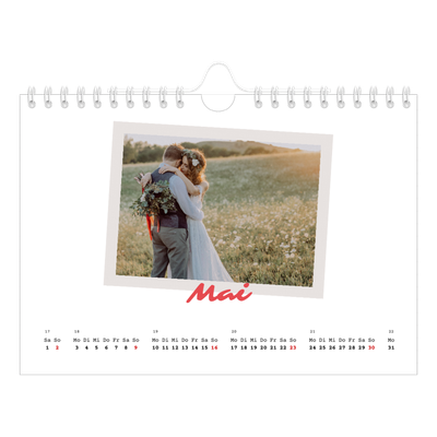 Fotokalender A5 — Karminrote Signatur [Mai]