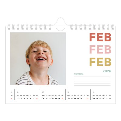 Fotokalender A5 — Bunte Schrift [Februar]