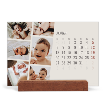 Tischkalender mit Holzfuß Querformat — Momente in Bewegung