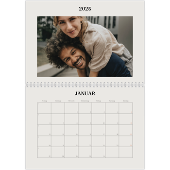 Fotokalender A4 doppelt — Schlicht in Creme