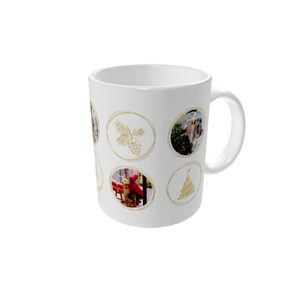 Tasse bedrucken — Festliche Kreise hell