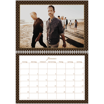 Fotokalender A4 doppelt — Vintage Schwarz-Weiß