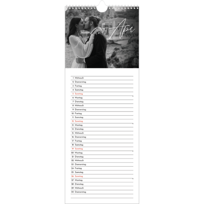 Küchenkalender  — Elegante Schrift [April]