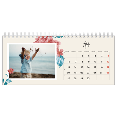 Tischkalender — Gemalte Blumen [April]