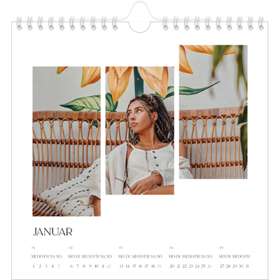 Jahreskalender Quadratisch — Reisemosaike [Januar]