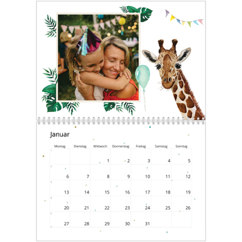 Fotokalender A4 doppelt — Wasserfarbentiere