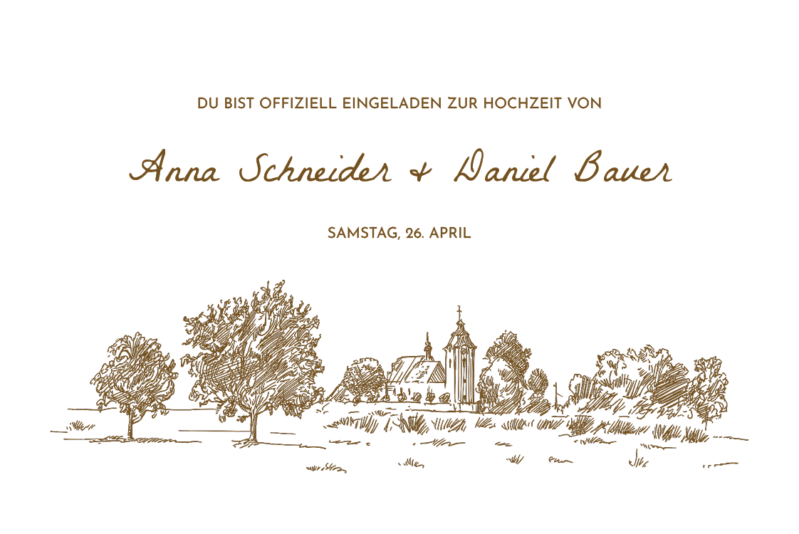 Einladungskarten — Hochzeitszeichnungen