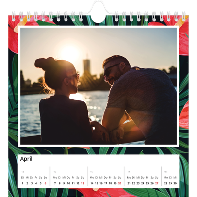 Jahreskalender Quadratisch — Tropische Blätter [April]