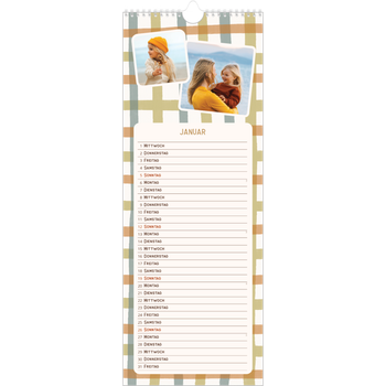 Küchenkalender (15 x 40 cm) — Retro-Muster