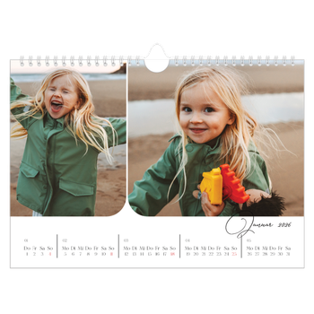 Fotokalender A4 — Schrift und Schnappschüsse
