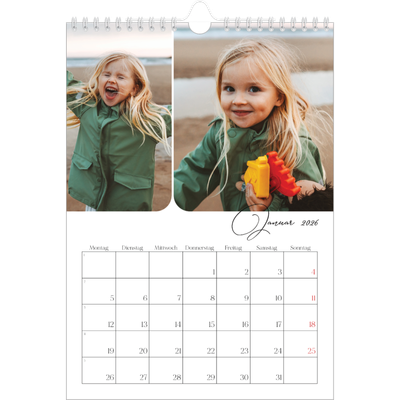 Fotokalender A4 (20 x 30 cm) — Schrift und Schnappschüsse [Januar]