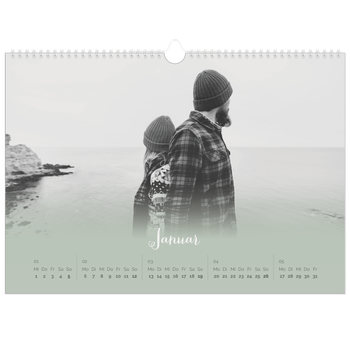 Fotokalender A3 — Zartgrüner Farbverlauf