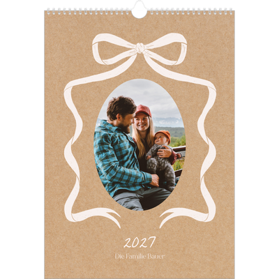 A3 Jahreskalender — Kraftpapier und Schleife [deckblatt]
