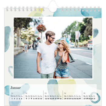 Fotokalender Quadratisch — Wasserfarbentupfer