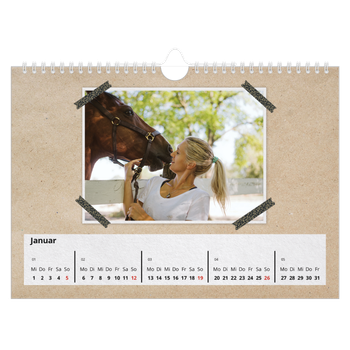 Fotokalender A4 — Fotos mit Klebestreifen-Optik